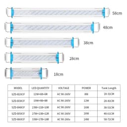 image-110-240V fish tank ultra-thin aquarium lights 19-71CM tri-color lighting aquascape stand lights fish tank LED lights