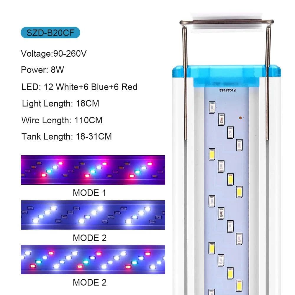 image-110-240V fish tank ultra-thin aquarium lights 19-71CM tri-color lighting aquascape stand lights fish tank LED lights
