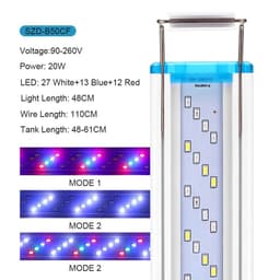 image-110-240V fish tank ultra-thin aquarium lights 19-71CM tri-color lighting aquascape stand lights fish tank LED lights