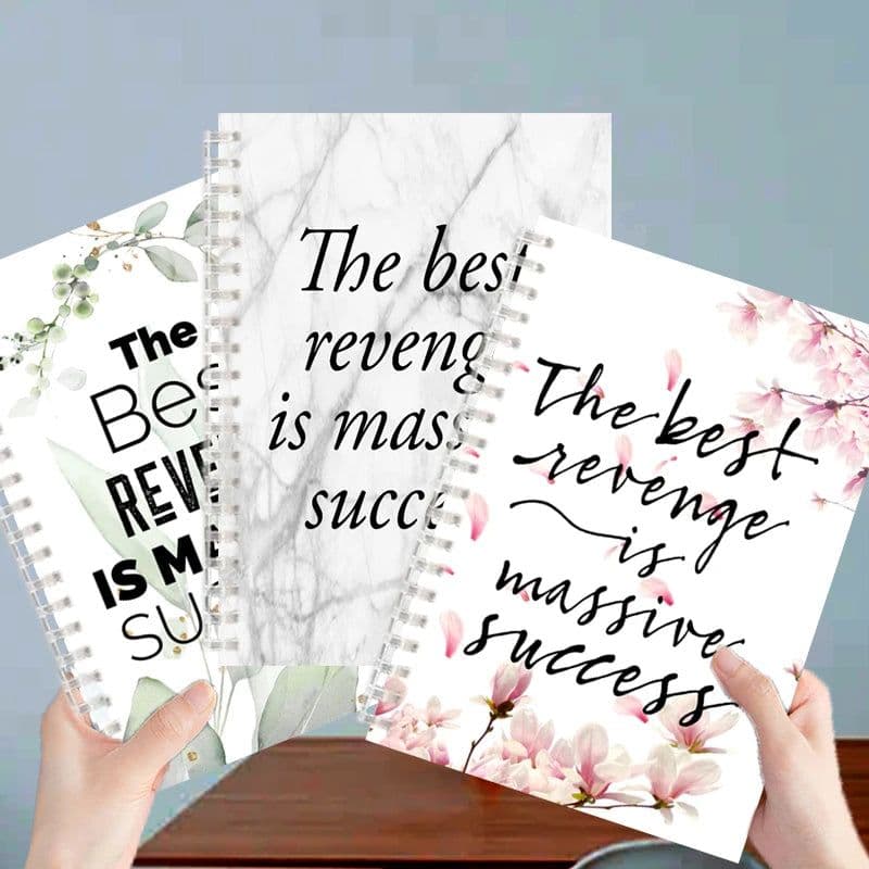 image-Spiral Notebook Motivational Quote - The Best Revenge Is Massive Success - Note Book Writing Pad Successful Attitude Dream Goal