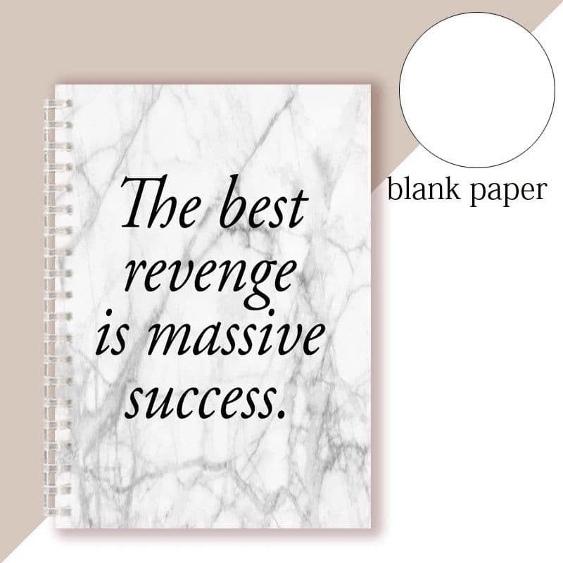 image-Spiral Notebook Motivational Quote - The Best Revenge Is Massive Success - Note Book Writing Pad Successful Attitude Dream Goal