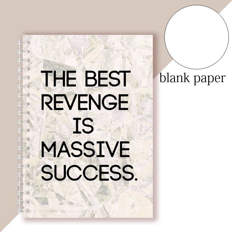image-Spiral Notebook Motivational Quote - The Best Revenge Is Massive Success - Note Book Writing Pad Successful Attitude Dream Goal