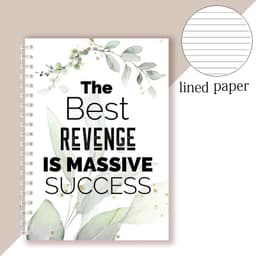 image-Spiral Notebook Motivational Quote - The Best Revenge Is Massive Success - Note Book Writing Pad Successful Attitude Dream Goal