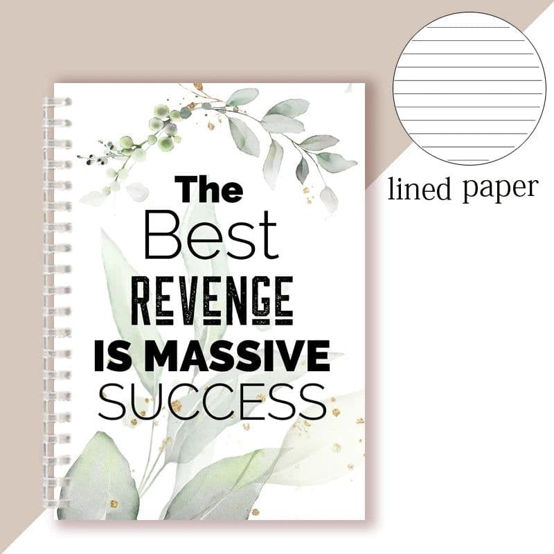 image-Spiral Notebook Motivational Quote - The Best Revenge Is Massive Success - Note Book Writing Pad Successful Attitude Dream Goal