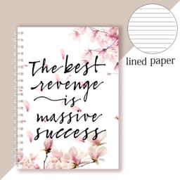 image-Spiral Notebook Motivational Quote - The Best Revenge Is Massive Success - Note Book Writing Pad Successful Attitude Dream Goal