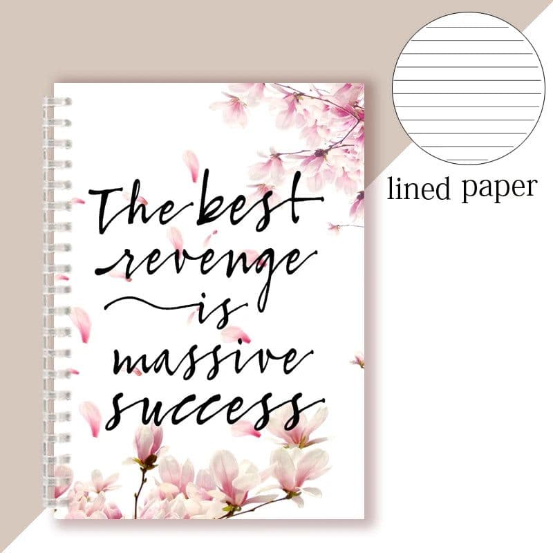 image-Spiral Notebook Motivational Quote - The Best Revenge Is Massive Success - Note Book Writing Pad Successful Attitude Dream Goal