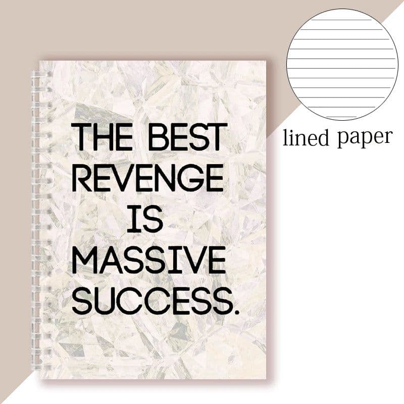 image-Spiral Notebook Motivational Quote - The Best Revenge Is Massive Success - Note Book Writing Pad Successful Attitude Dream Goal