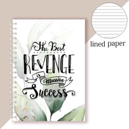 image-Spiral Notebook Motivational Quote - The Best Revenge Is Massive Success - Note Book Writing Pad Successful Attitude Dream Goal