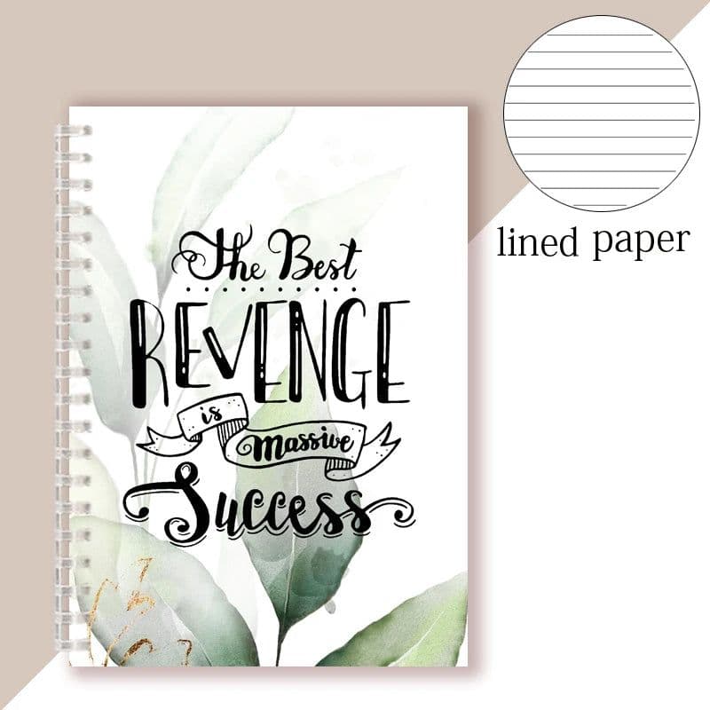 image-Spiral Notebook Motivational Quote - The Best Revenge Is Massive Success - Note Book Writing Pad Successful Attitude Dream Goal