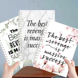 image-Spiral Notebook Motivational Quote - The Best Revenge Is Massive Success - Note Book Writing Pad Successful Attitude Dream Goal