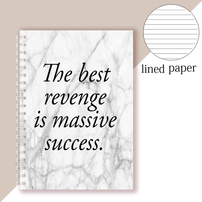 image-Spiral Notebook Motivational Quote - The Best Revenge Is Massive Success - Note Book Writing Pad Successful Attitude Dream Goal