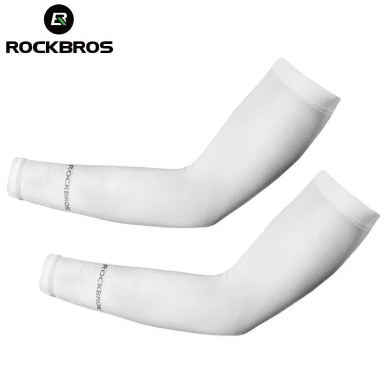image-ROCKBROS Bike Cycling Running Arm Warmers UV Protect Cover Basketball Jogging Breathable Quick Dry Men Women Sunscreen Sleeves
