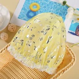 image-Waterproof Bath Hat Thickened Waterproof And Oil Fume Cap Women Spa Hair Salon Supplies Shower Cap Bathroom Accessories