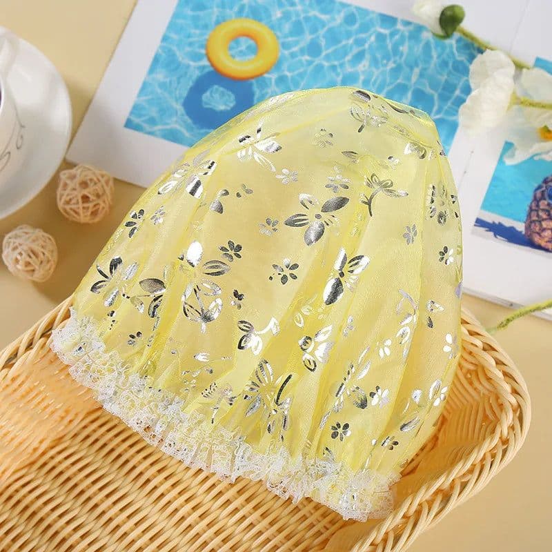 image-Waterproof Bath Hat Thickened Waterproof And Oil Fume Cap Women Spa Hair Salon Supplies Shower Cap Bathroom Accessories
