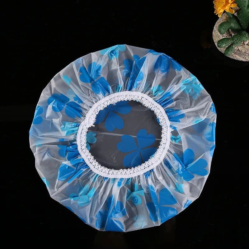 image-Waterproof Bath Hat Thickened Waterproof And Oil Fume Cap Women Spa Hair Salon Supplies Shower Cap Bathroom Accessories