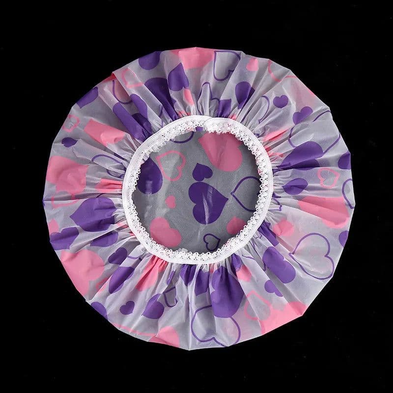 image-Waterproof Bath Hat Thickened Waterproof And Oil Fume Cap Women Spa Hair Salon Supplies Shower Cap Bathroom Accessories
