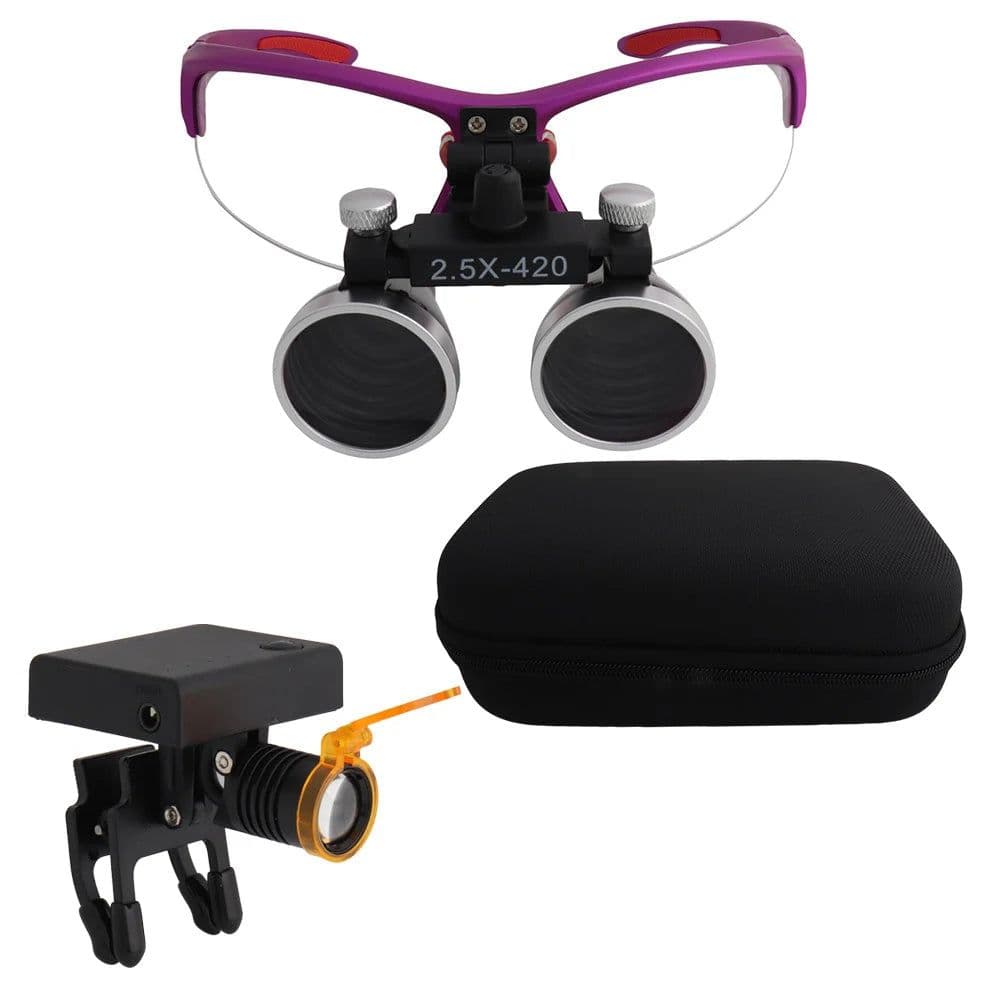 image-Dental Loupes Dental Magnifier Dental Lab Medical Loupes Magnification Binocular 2.5/3.5x Headlight Headlamp 3W/5W Seperately