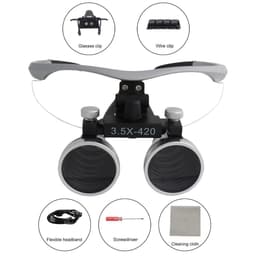 image-Dental Loupes Dental Magnifier Dental Lab Medical Loupes Magnification Binocular 2.5/3.5x Headlight Headlamp 3W/5W Seperately