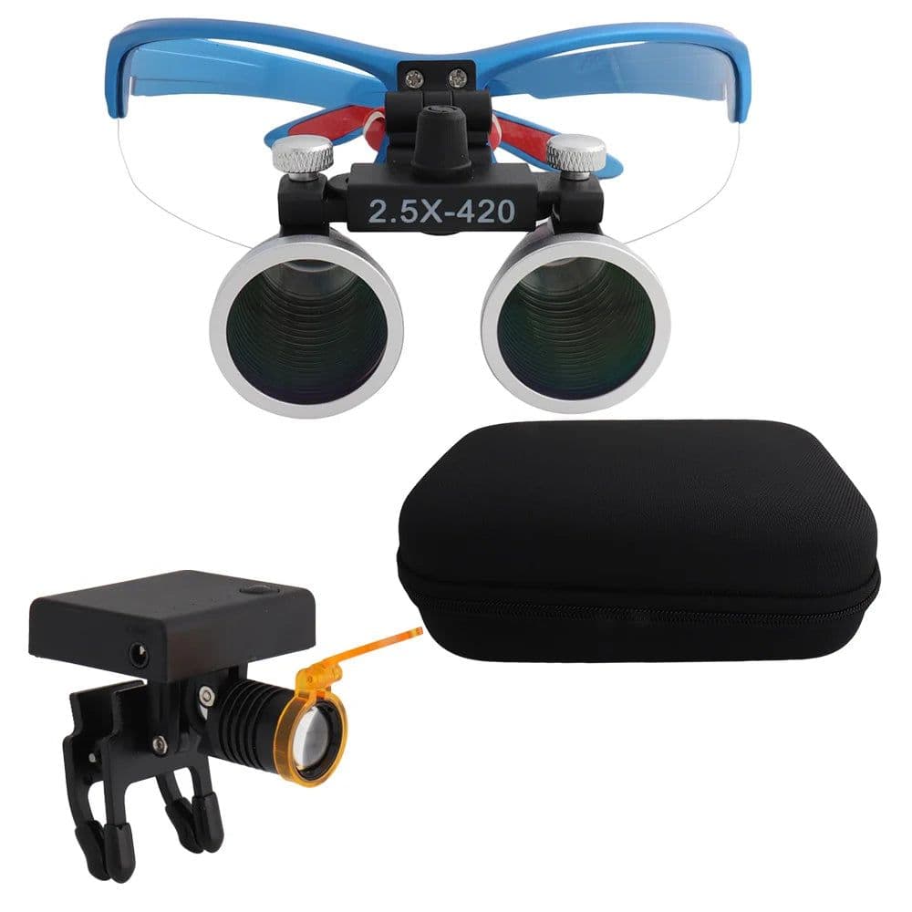 image-Dental Loupes Dental Magnifier Dental Lab Medical Loupes Magnification Binocular 2.5/3.5x Headlight Headlamp 3W/5W Seperately