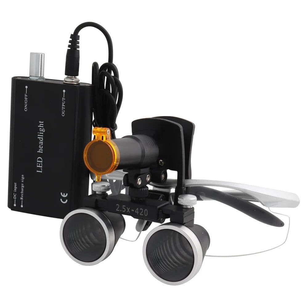 image-Dental Loupes Dental Magnifier Dental Lab Medical Loupes Magnification Binocular 2.5/3.5x Headlight Headlamp 3W/5W Seperately
