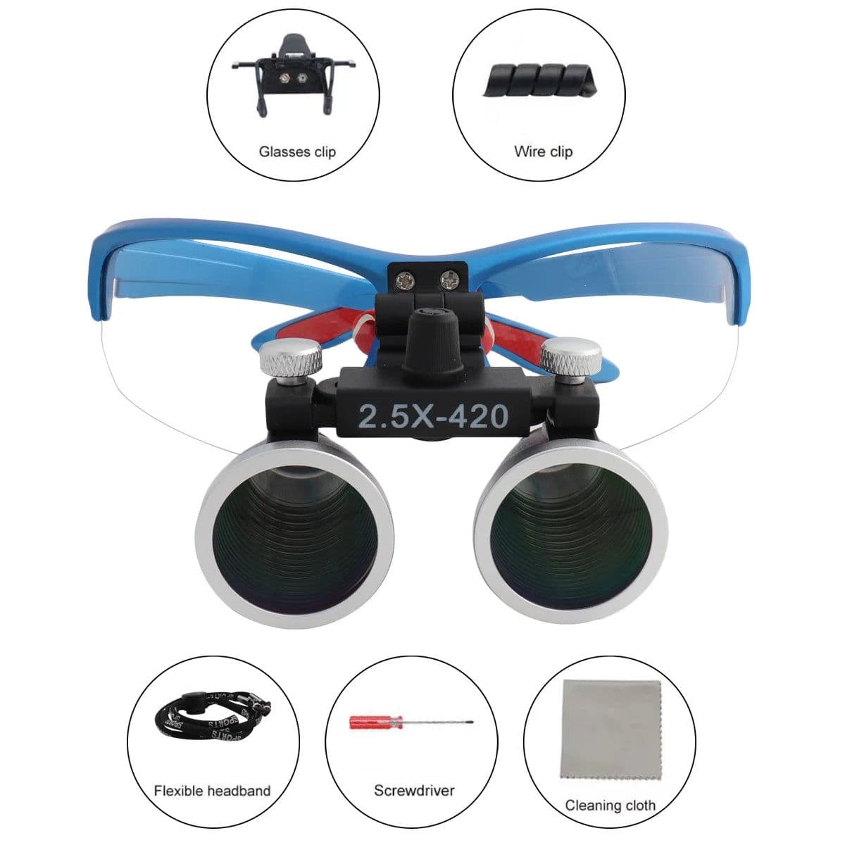 image-Dental Loupes Dental Magnifier Dental Lab Medical Loupes Magnification Binocular 2.5/3.5x Headlight Headlamp 3W/5W Seperately