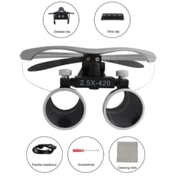 image-Dental Loupes Dental Magnifier Dental Lab Medical Loupes Magnification Binocular 2.5/3.5x Headlight Headlamp 3W/5W Seperately