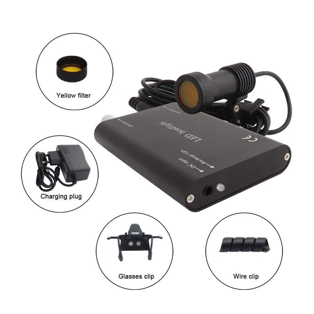 image-Dental Loupes Dental Magnifier Dental Lab Medical Loupes Magnification Binocular 2.5/3.5x Headlight Headlamp 3W/5W Seperately