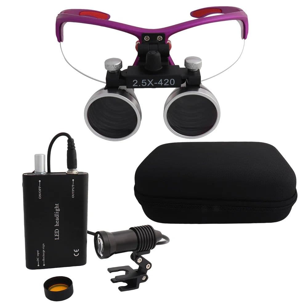 image-Dental Loupes Dental Magnifier Dental Lab Medical Loupes Magnification Binocular 2.5/3.5x Headlight Headlamp 3W/5W Seperately