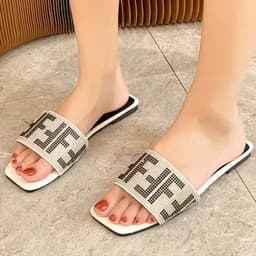 image-2024 Summer New Fashion Square Toe Ladies Slippers - Sexikinis Swim