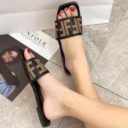image-2024 Summer New Fashion Square Toe Ladies Slippers - Sexikinis Swim