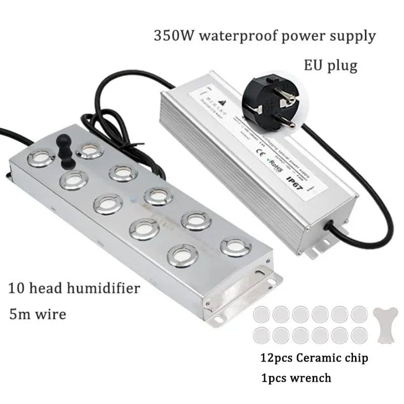 image-2/4/6/8/10/12 Head Ultrasonic Mist Maker Fogger Stainless Steel Air Humidier Garden/Rockery/Pool Fog Sprayer Generator 220V