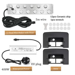 image-2/4/6/8/10/12 Head Ultrasonic Mist Maker Fogger Stainless Steel Air Humidier Garden/Rockery/Pool Fog Sprayer Generator 220V