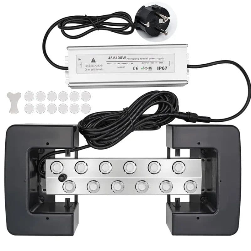 image-2/4/6/8/10/12 Head Ultrasonic Mist Maker Fogger Stainless Steel Air Humidier Garden/Rockery/Pool Fog Sprayer Generator 220V