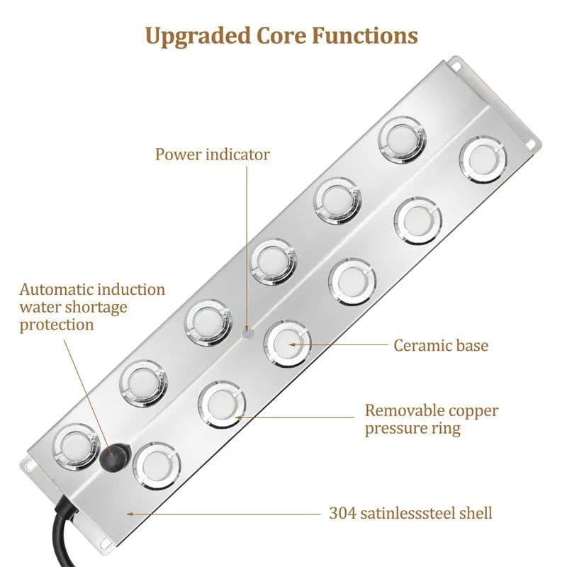 image-2/4/6/8/10/12 Head Ultrasonic Mist Maker Fogger Stainless Steel Air Humidier Garden/Rockery/Pool Fog Sprayer Generator 220V