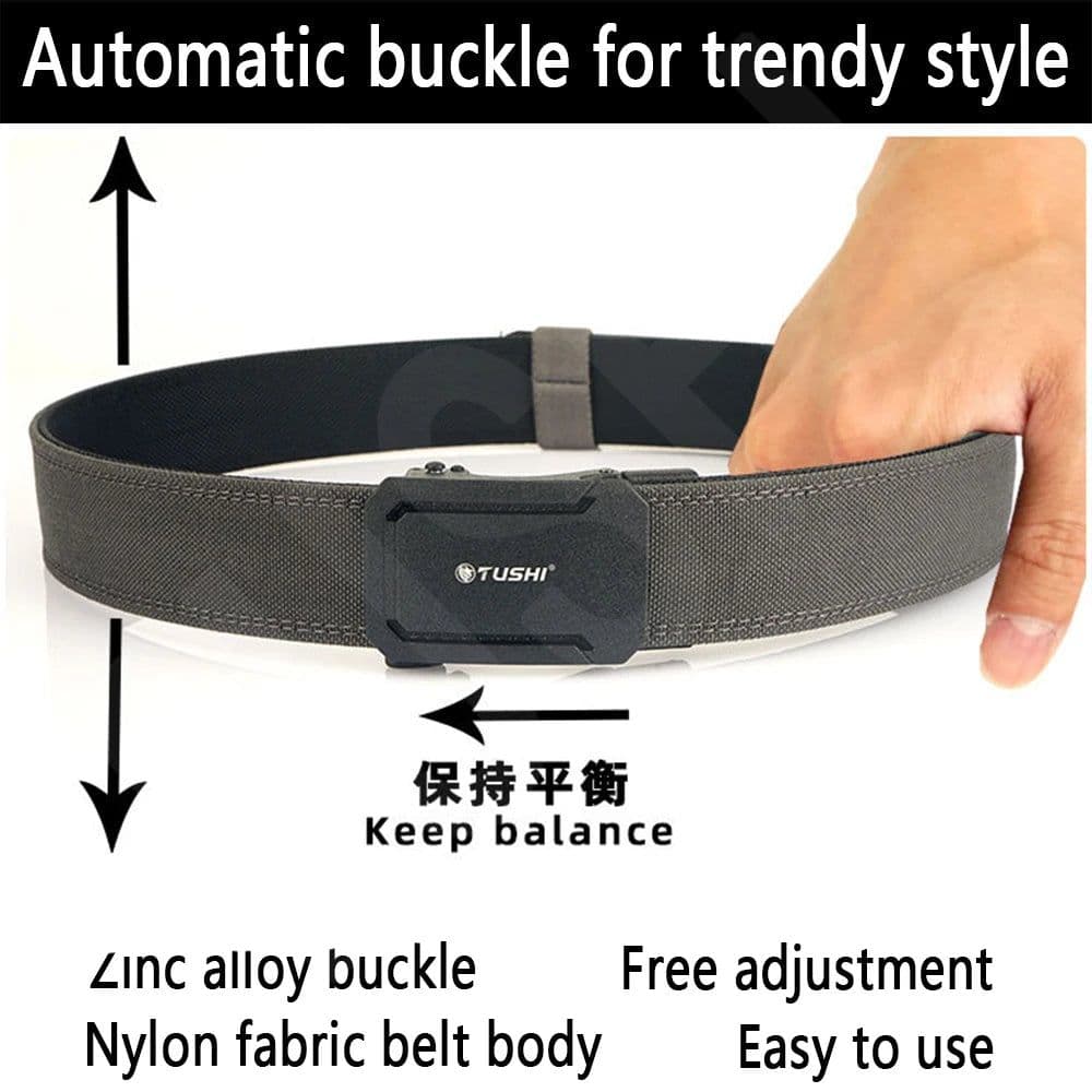 image-TUSHI Army Tactical Belt Quick Release Military Airsoft Training Molle Belt Outdoor Shooting Hiking Hunting Sports Belt