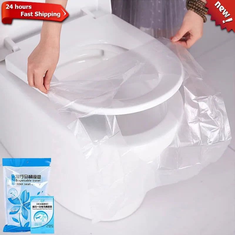 image-Disposable PE Toilet Seat Cover Mat Portable Safety Toilet Seat Pad for Travel Camping Hotel Toilet Paper Pad Bathroom Accessory