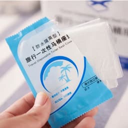 image-Disposable PE Toilet Seat Cover Mat Portable Safety Toilet Seat Pad for Travel Camping Hotel Toilet Paper Pad Bathroom Accessory