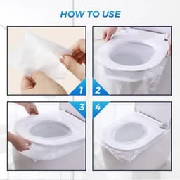 image-Disposable PE Toilet Seat Cover Mat Portable Safety Toilet Seat Pad for Travel Camping Hotel Toilet Paper Pad Bathroom Accessory