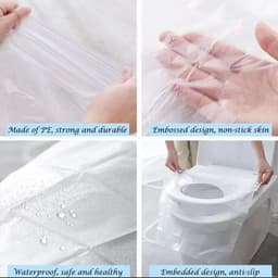 image-Disposable PE Toilet Seat Cover Mat Portable Safety Toilet Seat Pad for Travel Camping Hotel Toilet Paper Pad Bathroom Accessory