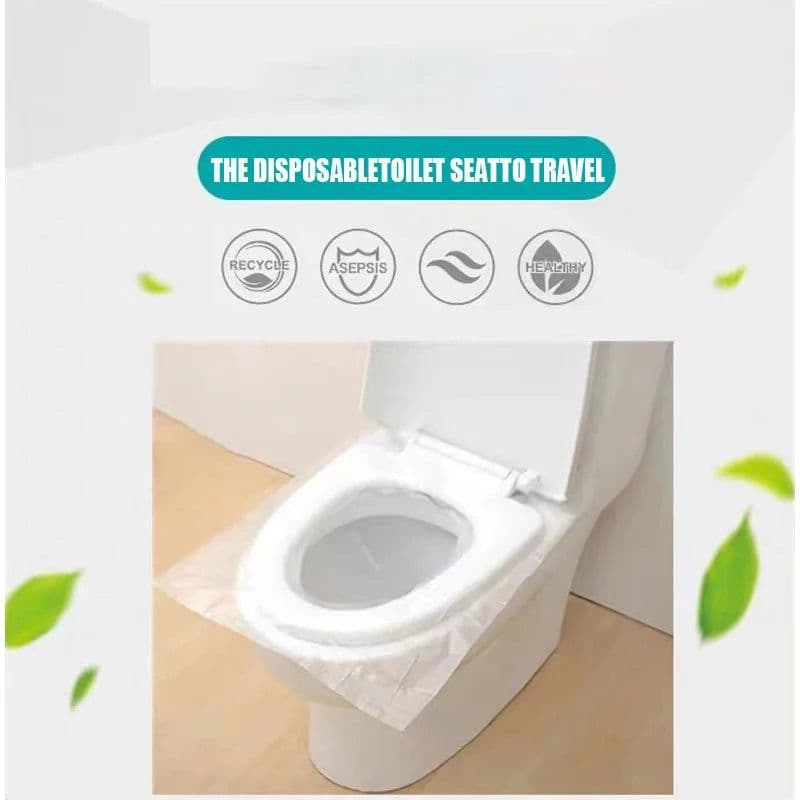 image-Disposable PE Toilet Seat Cover Mat Portable Safety Toilet Seat Pad for Travel Camping Hotel Toilet Paper Pad Bathroom Accessory