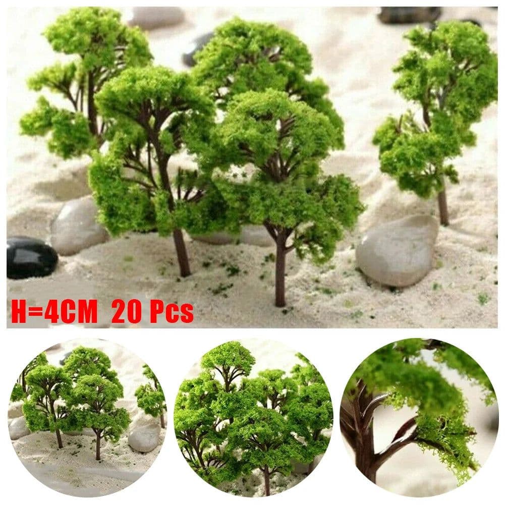 image-20Pcs Train Railroad Model Trees 4cm Scale Tree Park Scenery Micro Building Tree Bonsai Landscape Decoration Landscape Gifts