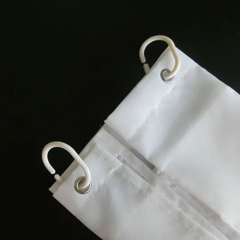 image-White Shower Curtains Waterproof Thick Solid Color Bath Curtains for Hotel Bathroom Bathtub Large Wide Bathing Cover with Hooks