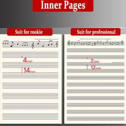 image-200 Pages B5 Five Line Spectrum Staves Exercise Book Staff Music Sheet Notebook Piano Keyboard Accessories 5 books