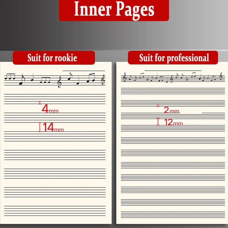 image-200 Pages B5 Five Line Spectrum Staves Exercise Book Staff Music Sheet Notebook Piano Keyboard Accessories 5 books