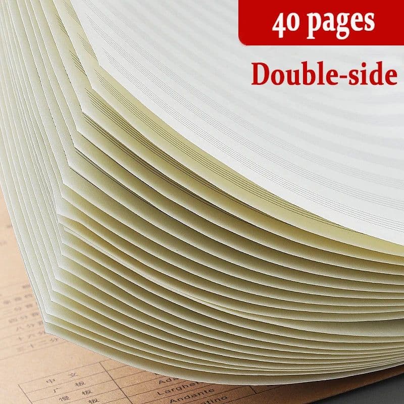 image-200 Pages B5 Five Line Spectrum Staves Exercise Book Staff Music Sheet Notebook Piano Keyboard Accessories 5 books