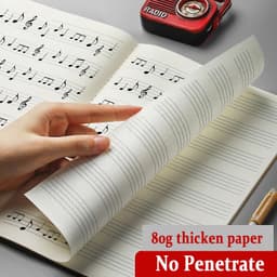 image-200 Pages B5 Five Line Spectrum Staves Exercise Book Staff Music Sheet Notebook Piano Keyboard Accessories 5 books