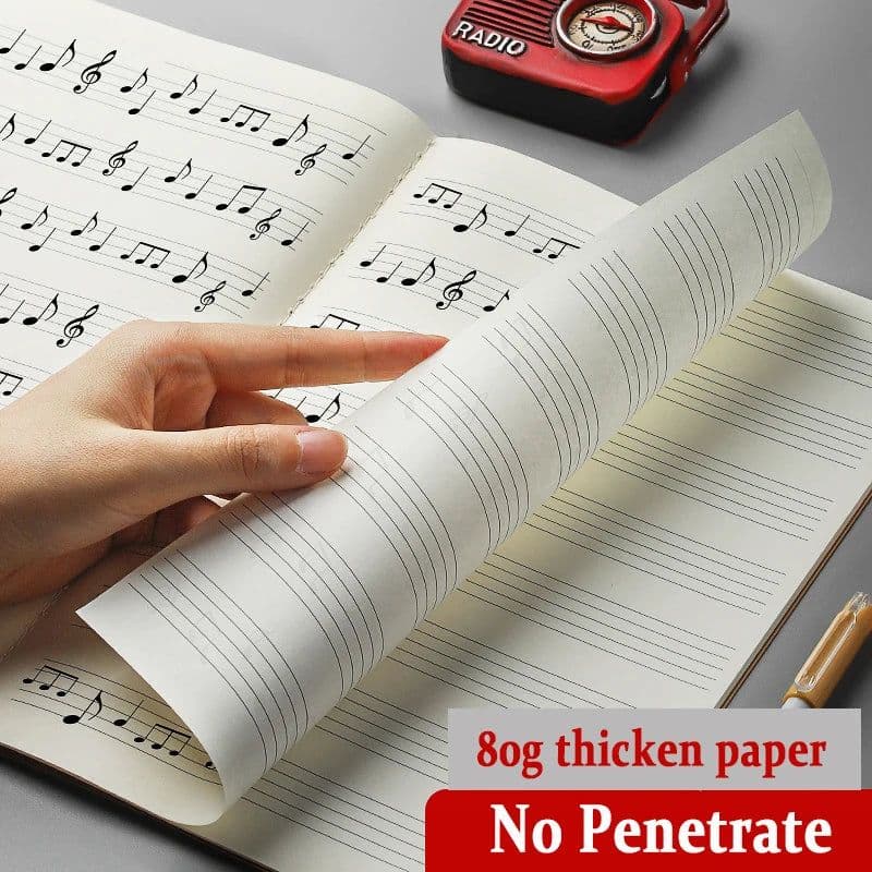 image-200 Pages B5 Five Line Spectrum Staves Exercise Book Staff Music Sheet Notebook Piano Keyboard Accessories 5 books