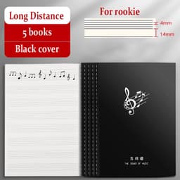 image-200 Pages B5 Five Line Spectrum Staves Exercise Book Staff Music Sheet Notebook Piano Keyboard Accessories 5 books