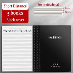 image-200 Pages B5 Five Line Spectrum Staves Exercise Book Staff Music Sheet Notebook Piano Keyboard Accessories 5 books