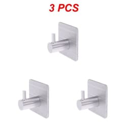 image-5-1PCS Stainless Steel Hook Self Adhesive Clothes Bags Key Rack Kitchen Towel Hanger Hanging Door Hook Bathroom Accessories
